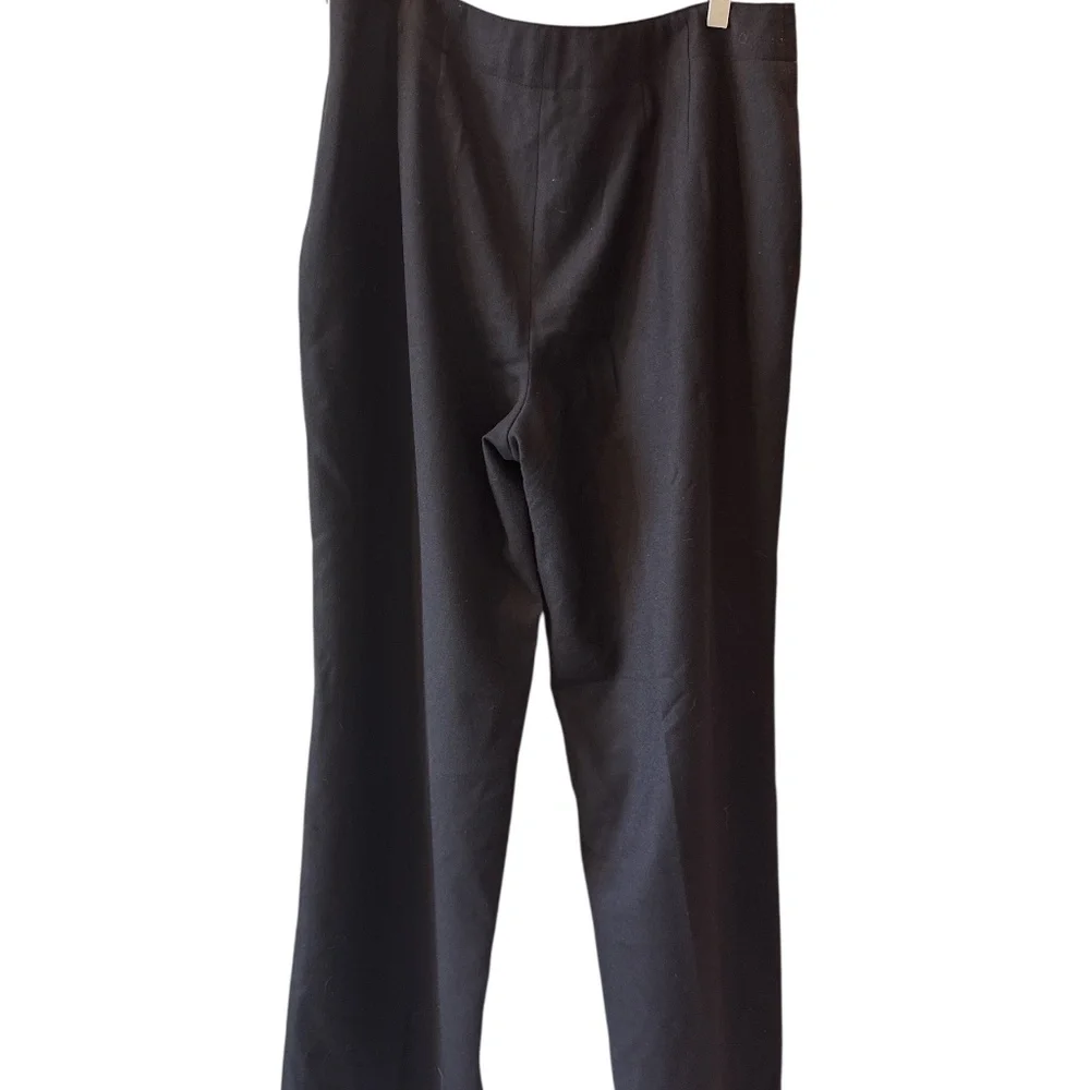 Vintage Talbots Pants 12 Wool Wide Leg Minimalist Trouser Career Classic Black‎